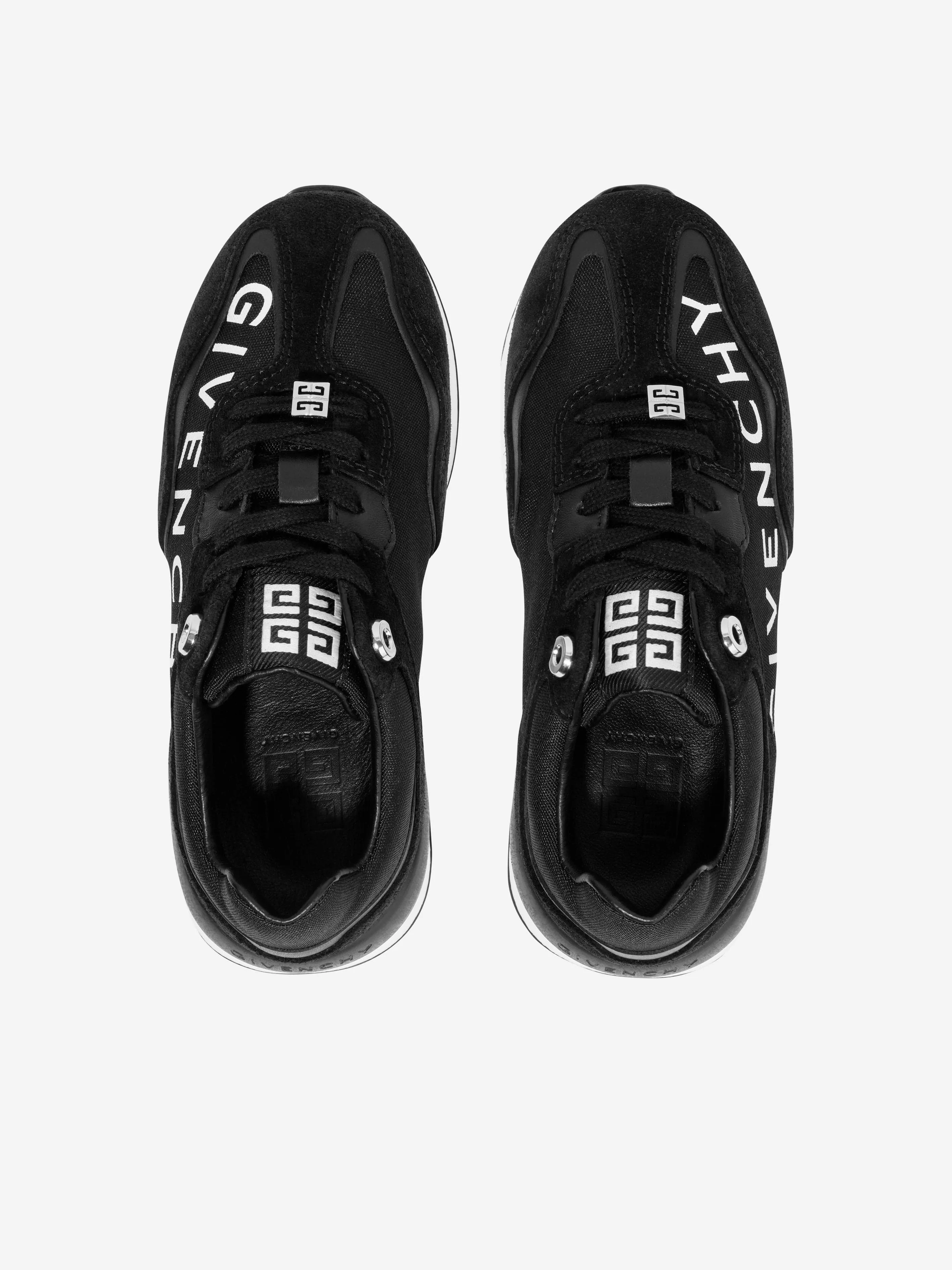 Givenchy Boys Suede Logo Runner Trainers in Black