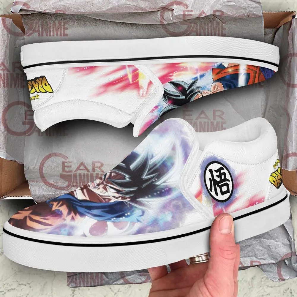 Goku Ultra Instinct Slip On Sneakers Canvas Dragon Ball Custom Anime Shoes