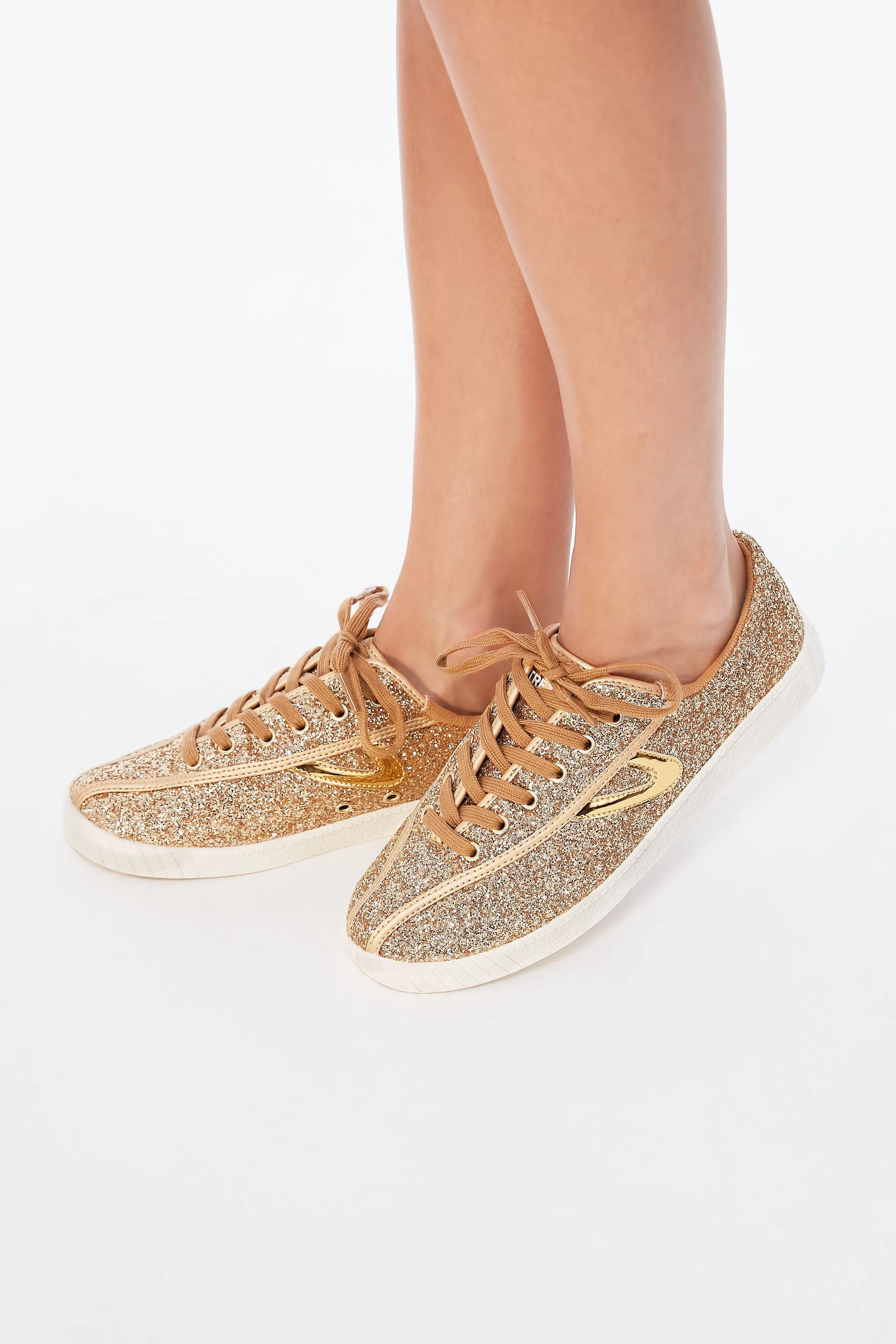 Gold Nylite Glitter Sneakers