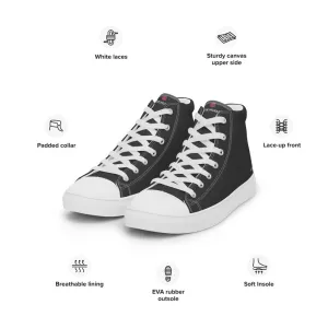 Graphite Grey Men's Sneakers, Solid Color Designer Canvas High Top Shoes For Fashionable Men