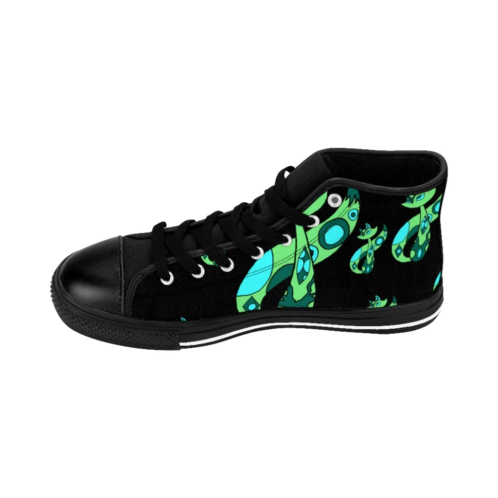 Green Cat Men's High-top Sneakers