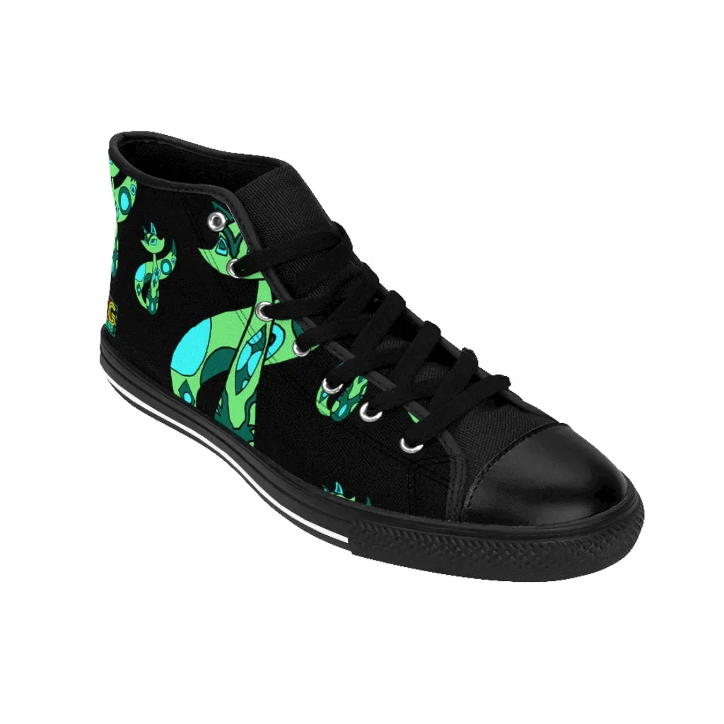 Green Cat Women's High-top Sneakers