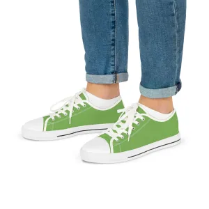 Green Men's Low Top Sneakers, Solid Color Modern Minimalist Best Men's Low Top Sneakers (US Size: 5-14)