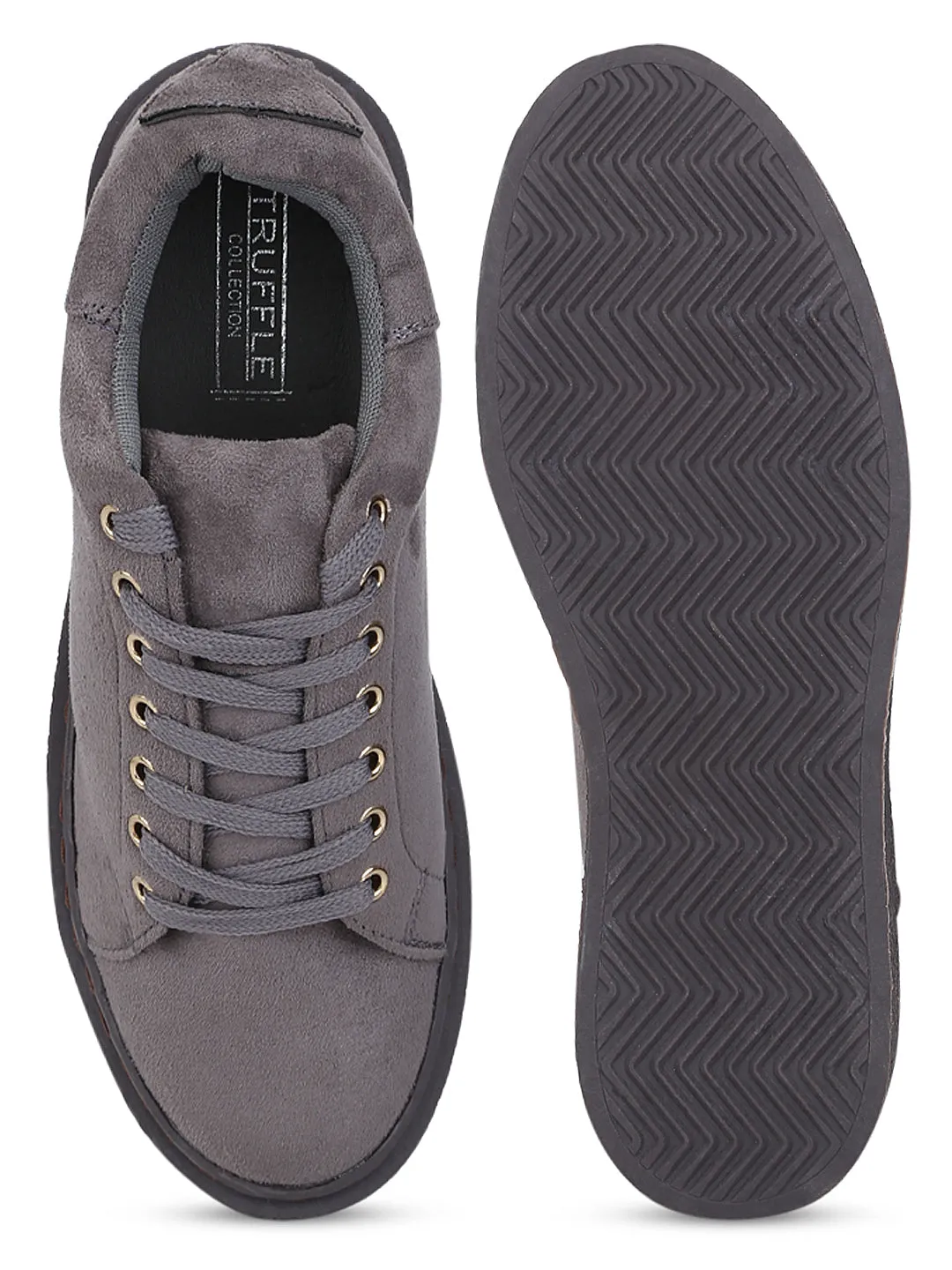 Grey Suede Lace-Up Creepers