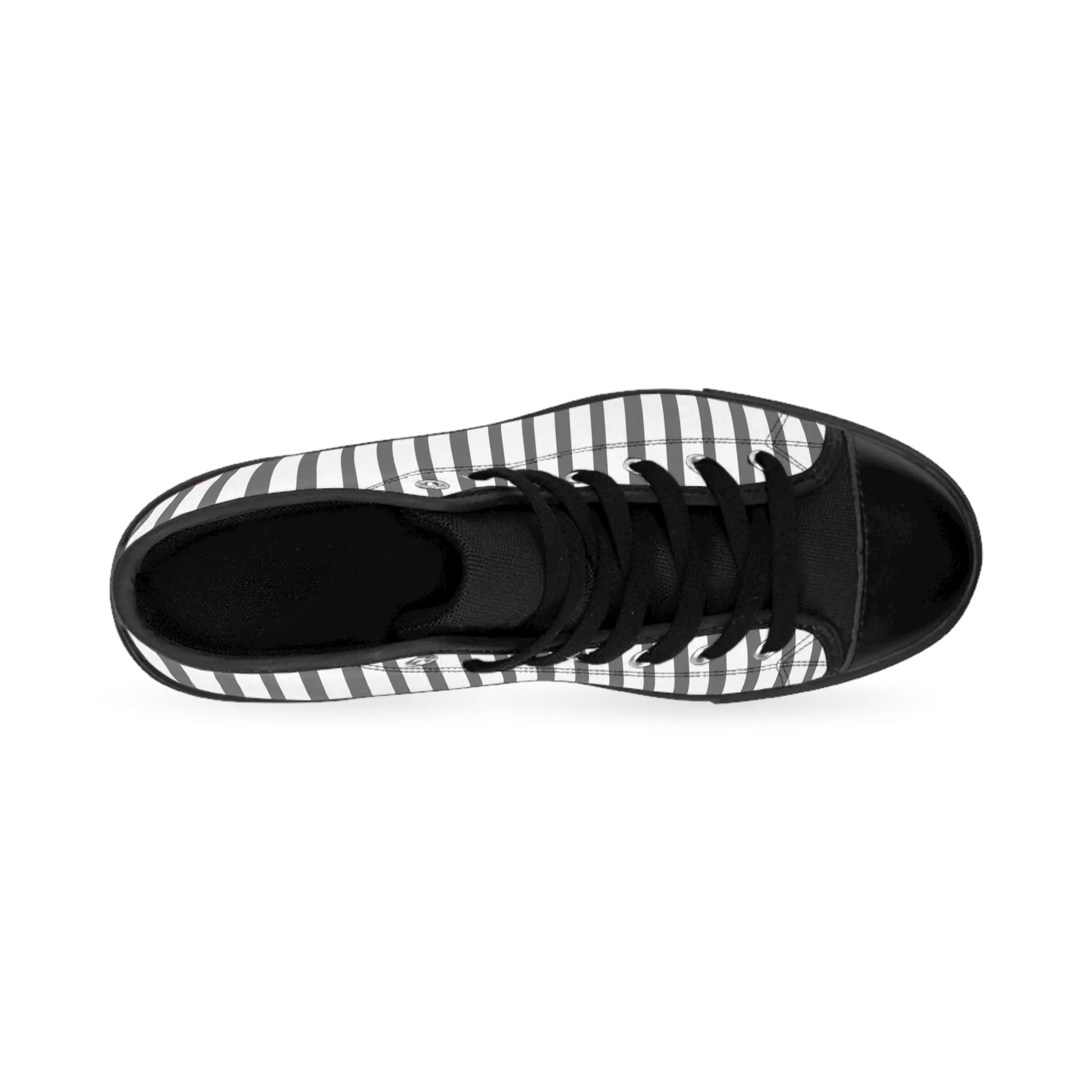 Grey White Striped Men's Sneakers, Modern Stripes Men's Designer Tennis Running Shoes (US Size: 6-14)