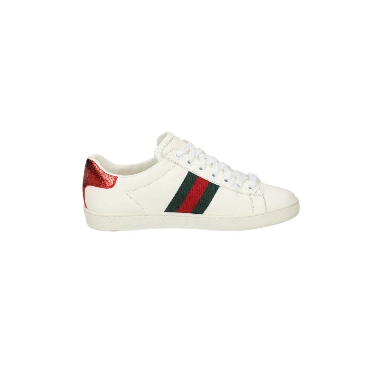 Gucci Ace With Bee Embroidered Low-Top Sneakers Leather White Colour For Women