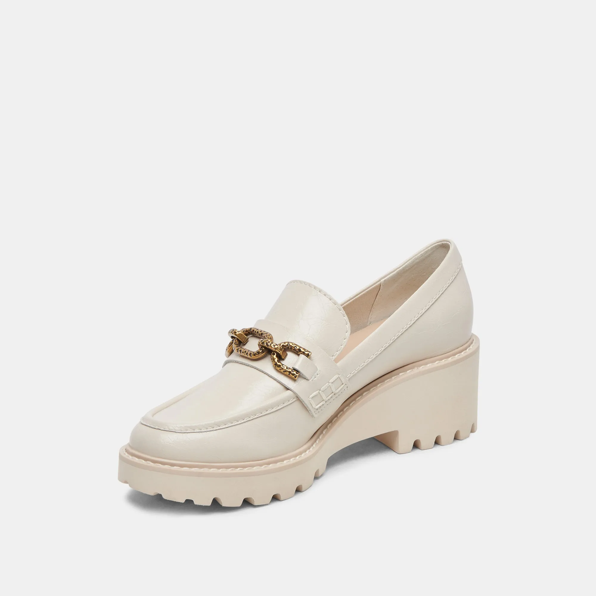 HARLEN LOAFERS IVORY CRINKLE PATENT