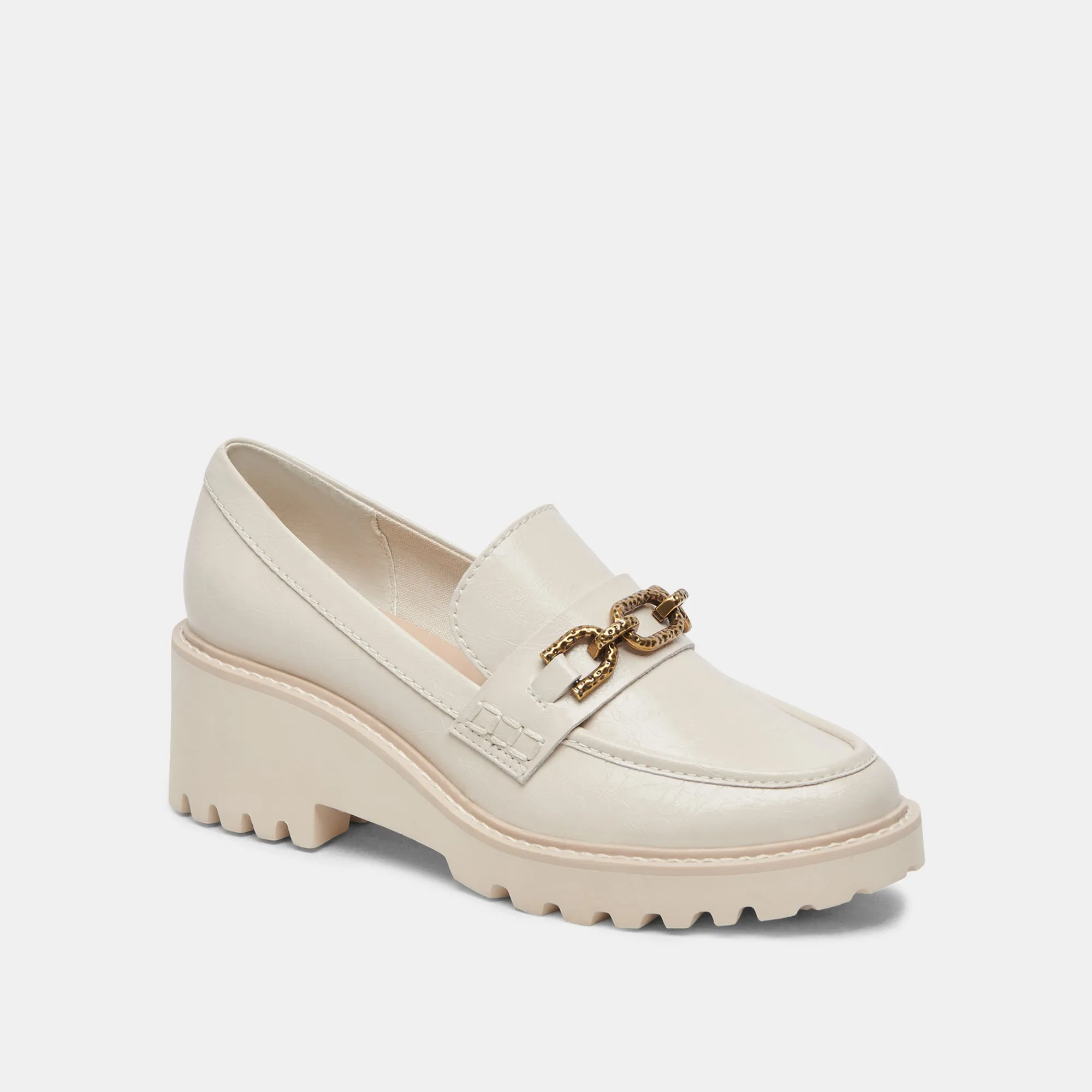 HARLEN LOAFERS IVORY CRINKLE PATENT