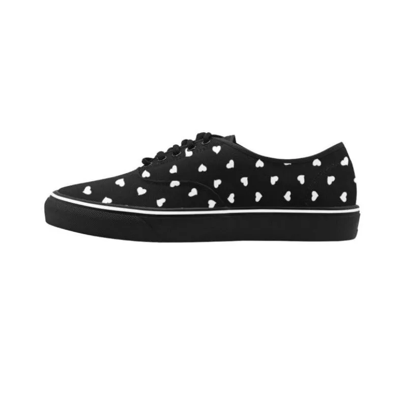 Heart Printed Classic Women's Canvas Low Top Shoes (Model E001-4)