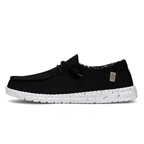 Hey Dude Women's Wendy Basic Black Odyssey Size 8 | Women's Shoes | Women's Slip On Shoes | Comfortable & Light-Weight