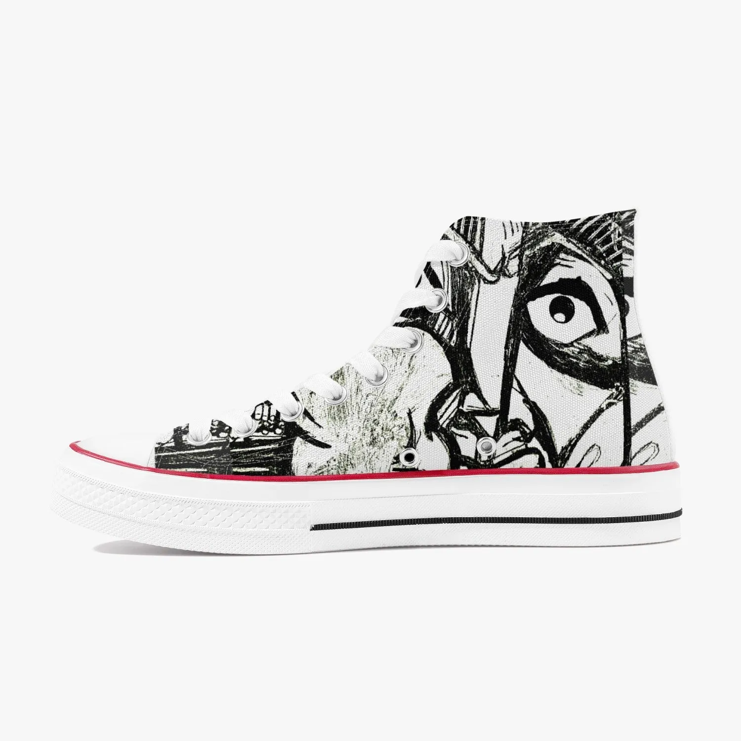 High-Top Canvas Shoes - Black Eyes