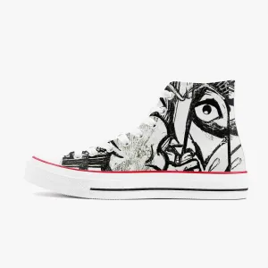 High-Top Canvas Shoes - Black Eyes