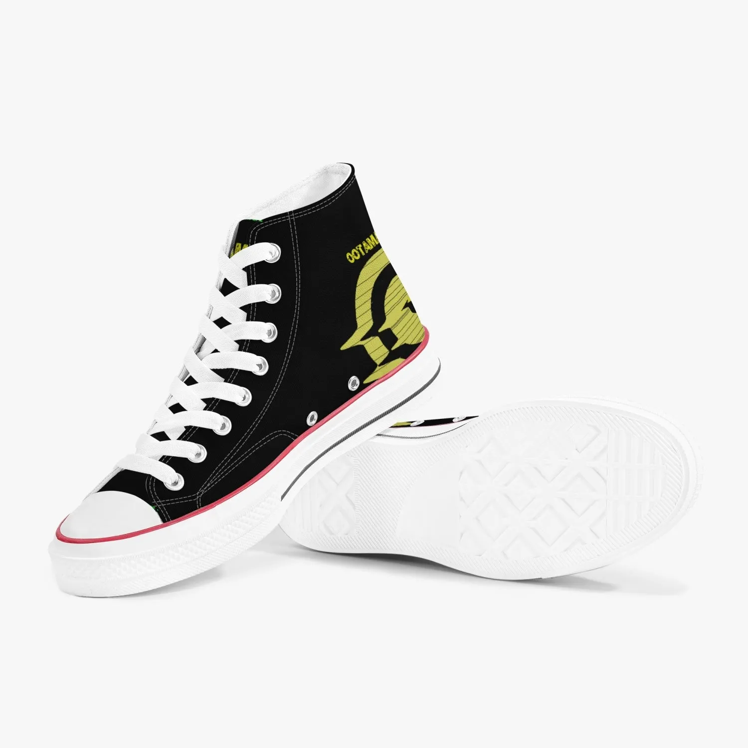 High-Top Canvas Shoes - Black/Yellow logo