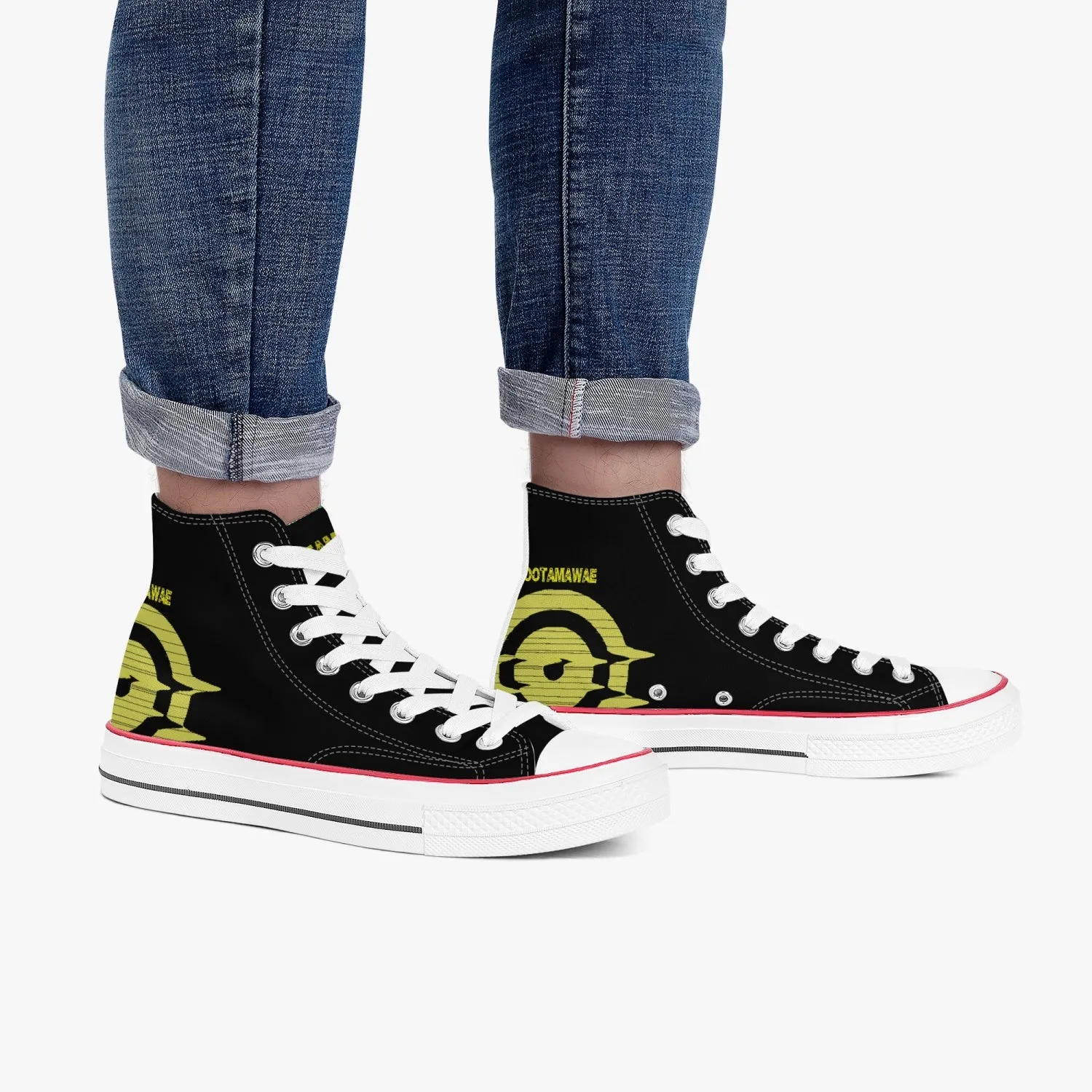 High-Top Canvas Shoes - Black/Yellow logo