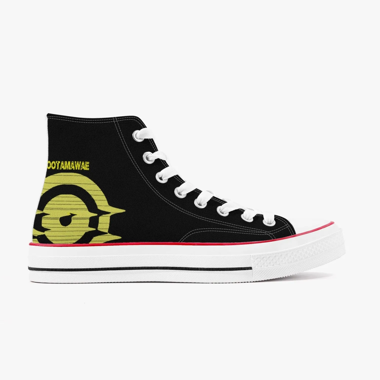 High-Top Canvas Shoes - Black/Yellow logo