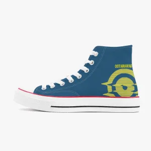 High-Top Canvas Shoes - Blue/Yellow logo