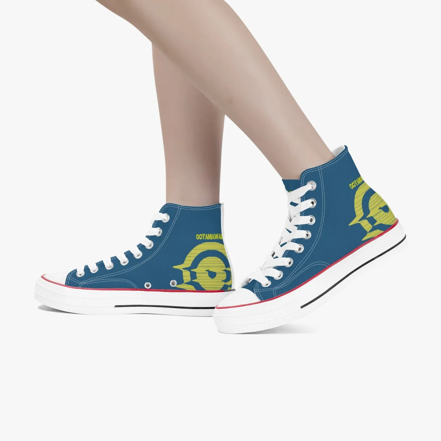 High-Top Canvas Shoes - Blue/Yellow logo