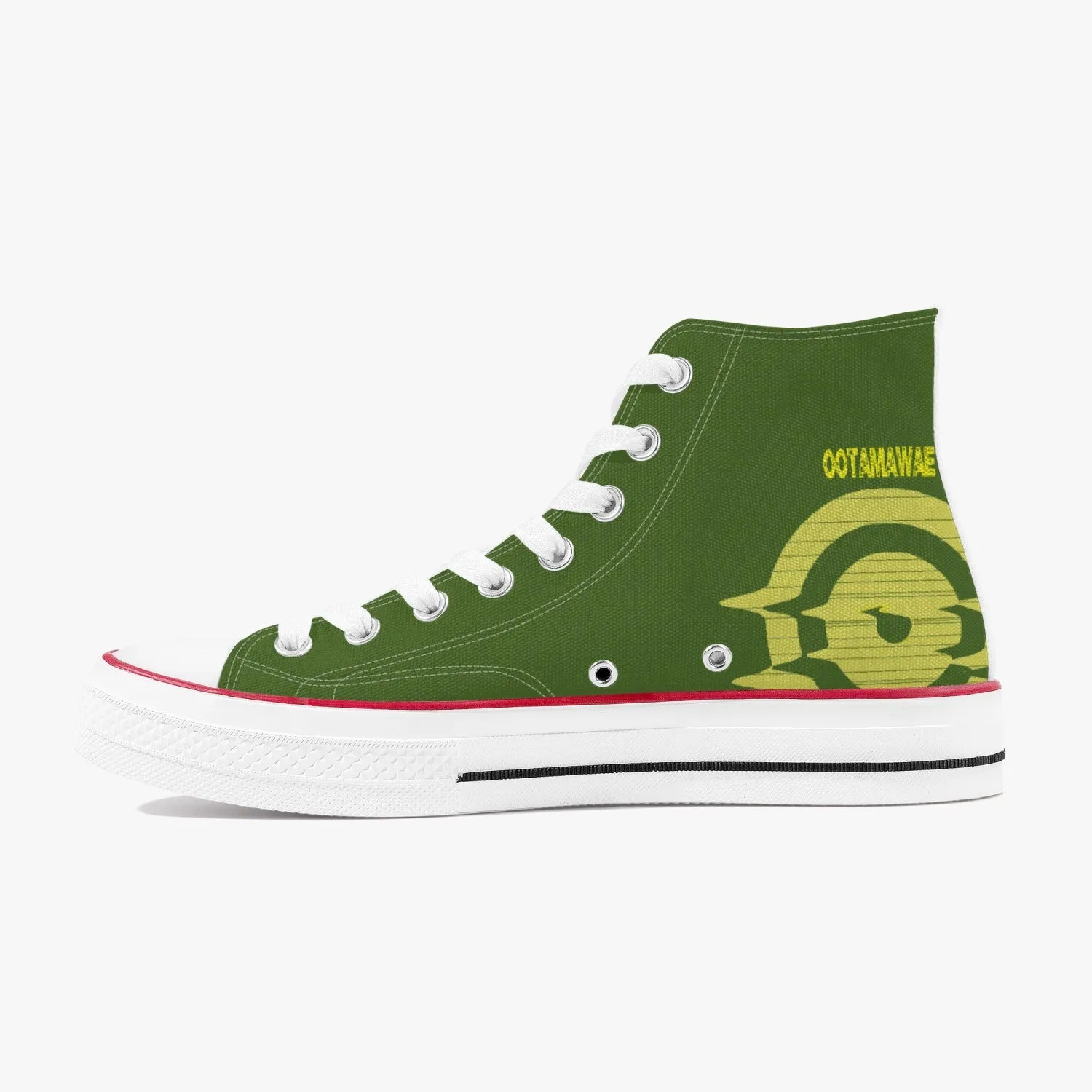 High-Top Canvas Shoes - Olive Green