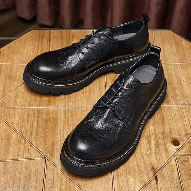 Hnzxzm Italian Mens Casual Business Shoes Luxury Genuine Leather 2024 Spring Designer New Elegant Black Dress Social Oxfords Shoes Man