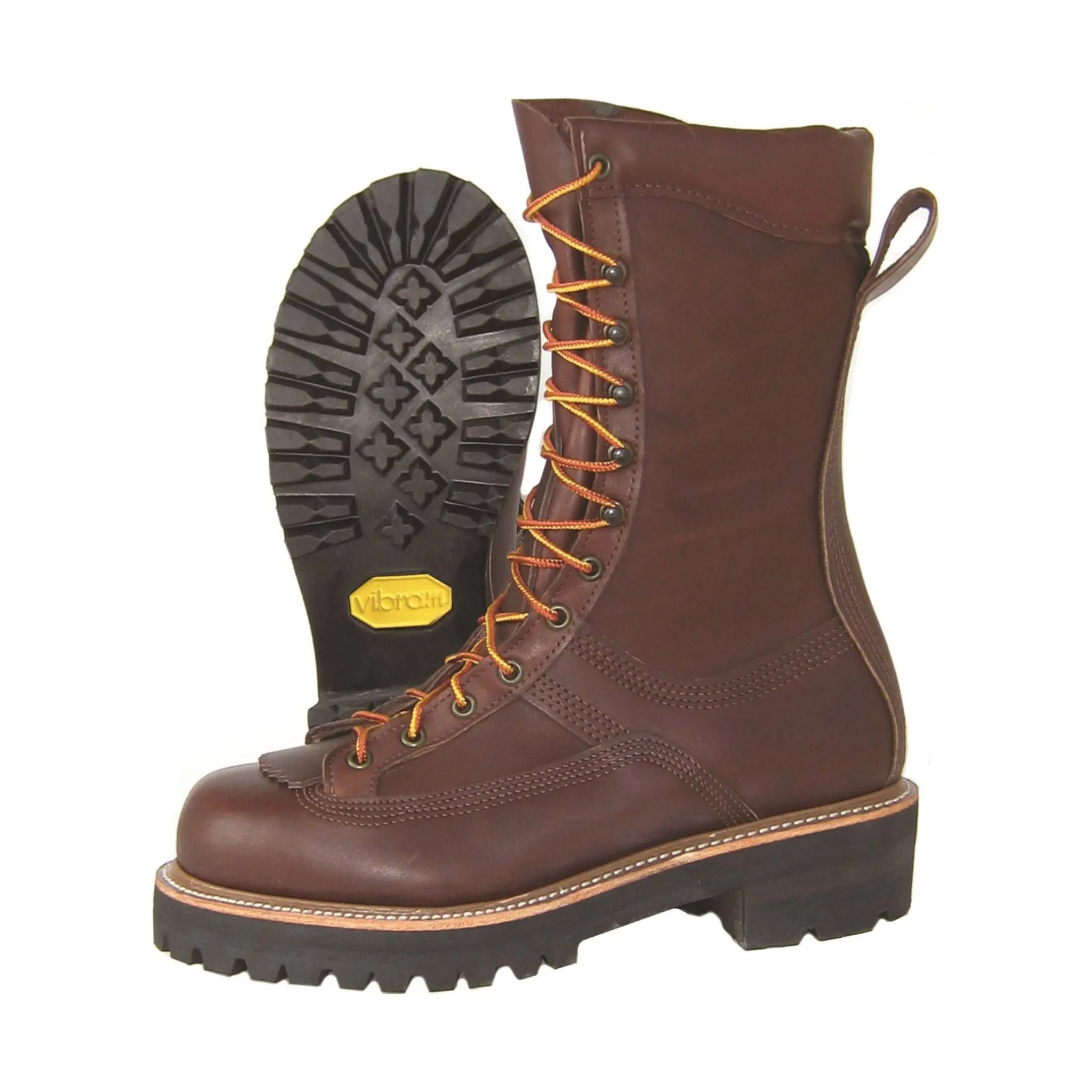 Hoffman Men's 10 Inch Powerline Composite Toe Work Boots - Brown Leather