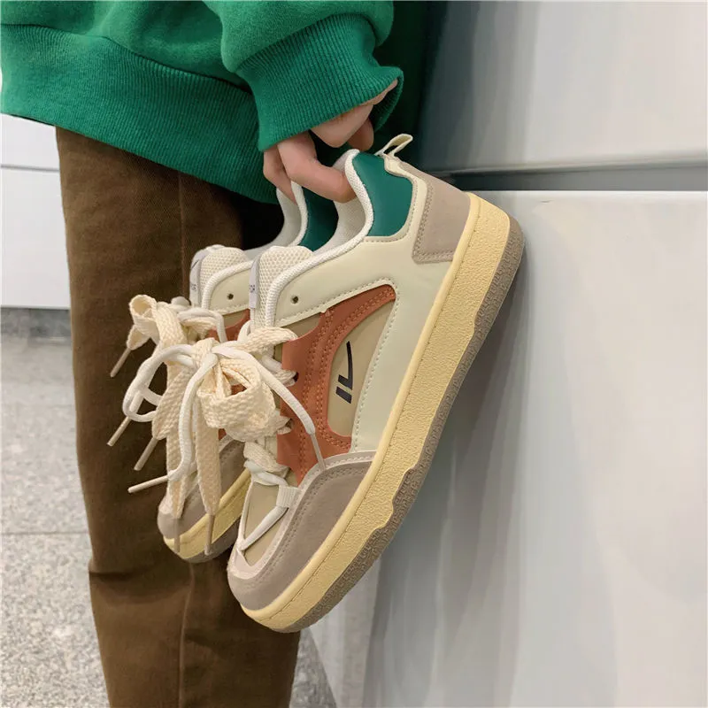 HOUZHOU Sneakers Korean Designer Student  New Spring Casual Women Sneakers Sports Platform Shoes Vulcanize Tennis Canvas