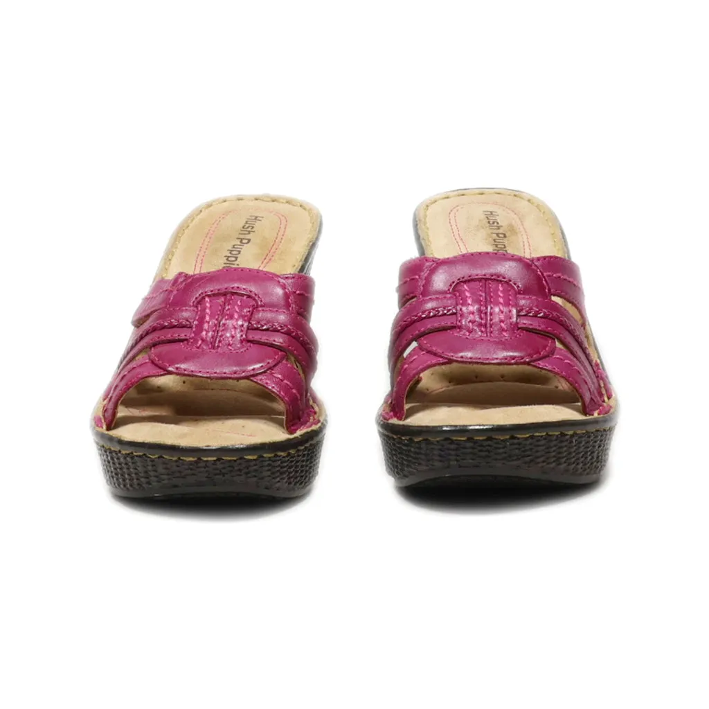 Hush Puppies Wedge Shoes Leather Pink Colour For Women