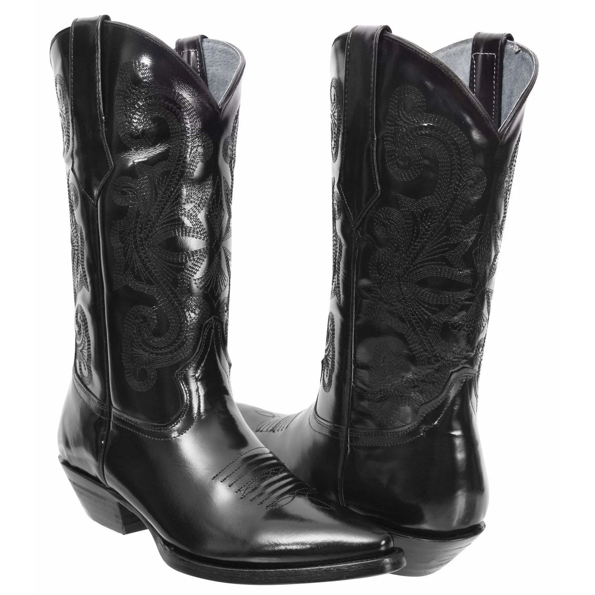 JOE BOOTS 900C BLACK  J Toe Men's Western Boots, Cowboy boots in Genuine PRIME Leather