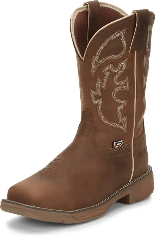 JUSTIN -Mens Stampede Rush Waterproof Work Boot, Steel Toe