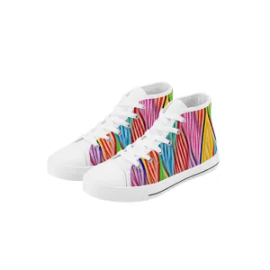 Kids High Top Sneakers - Rainbow