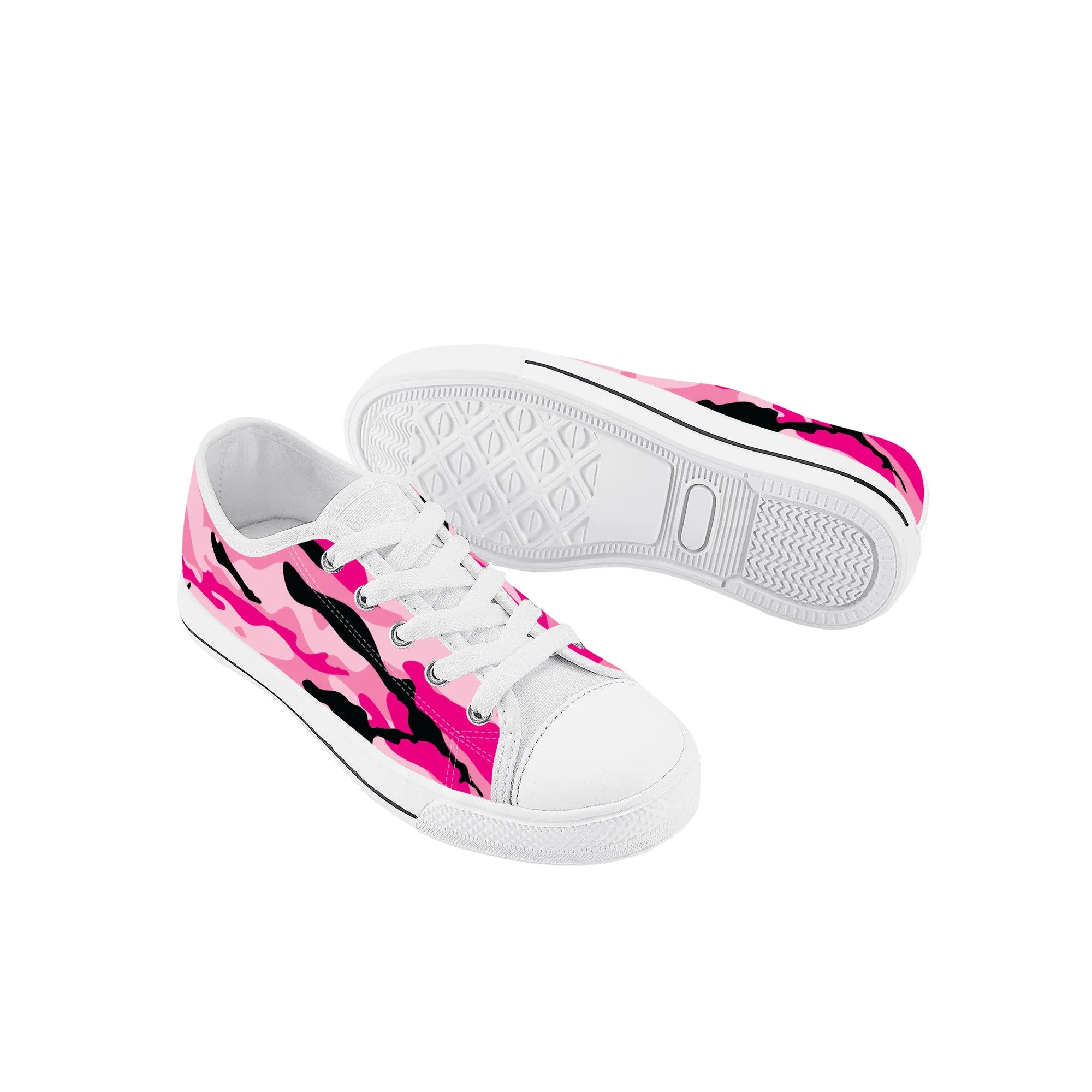 Kids Low Top Canvas Sneakers - Pink