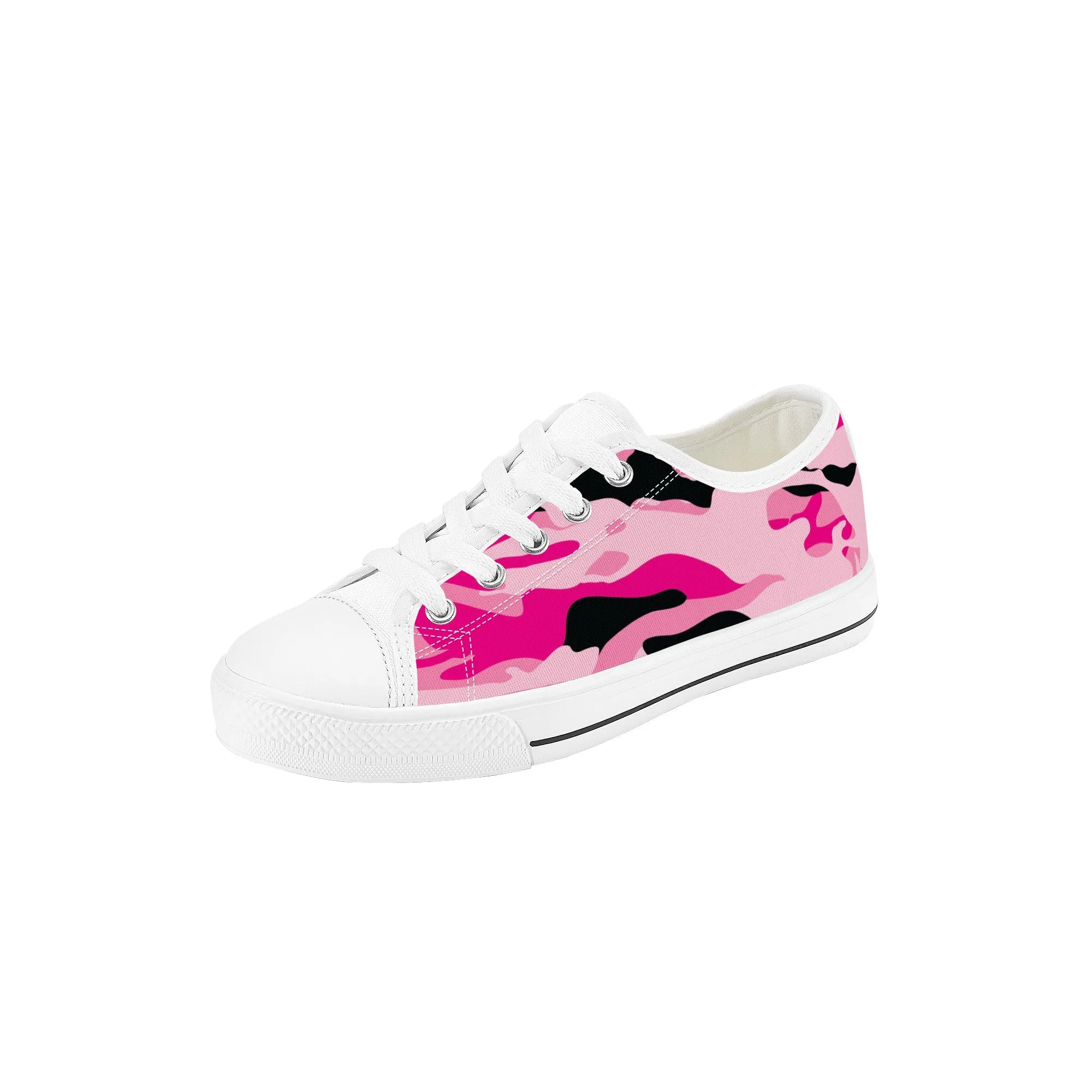 Kids Low Top Canvas Sneakers - Pink