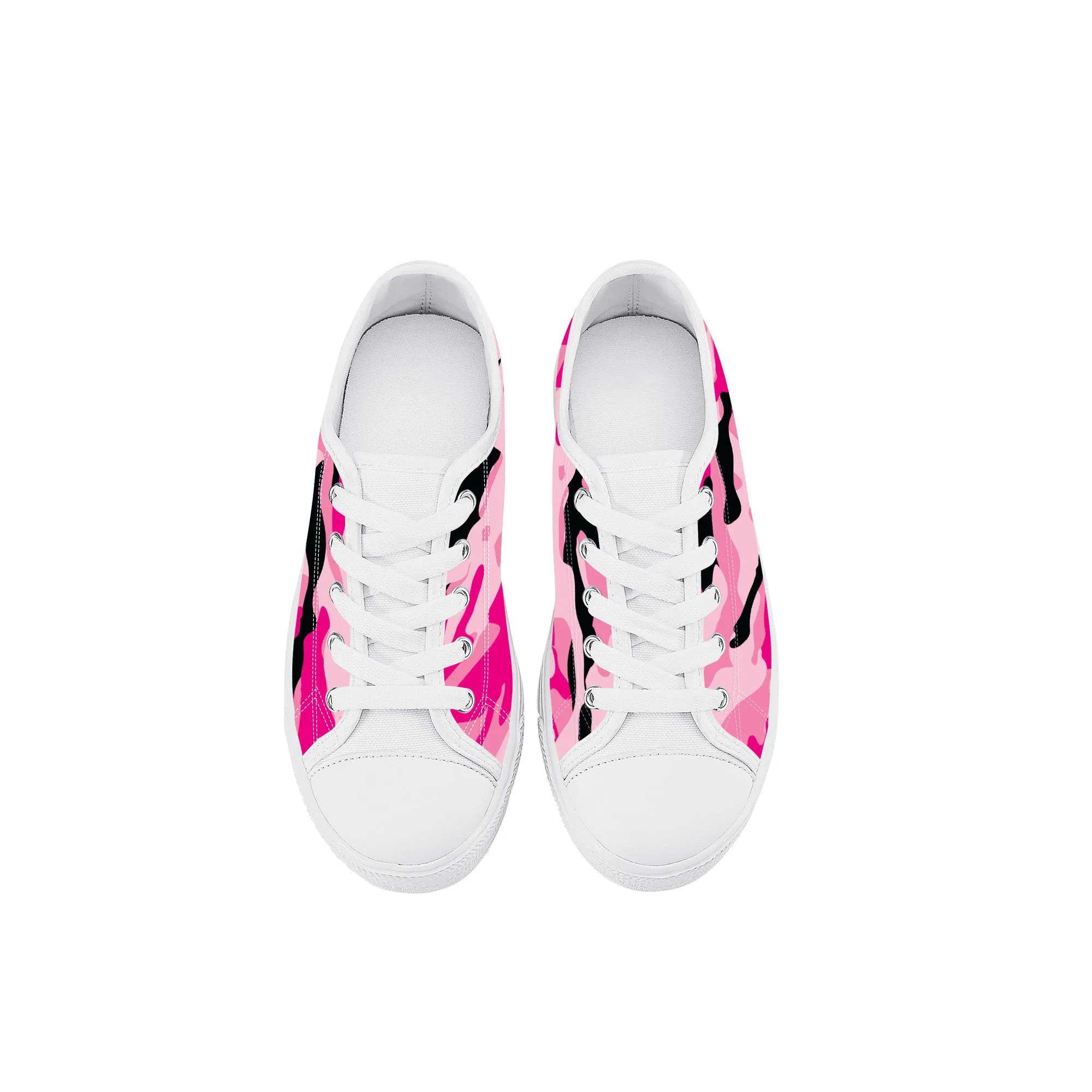 Kids Low Top Canvas Sneakers - Pink