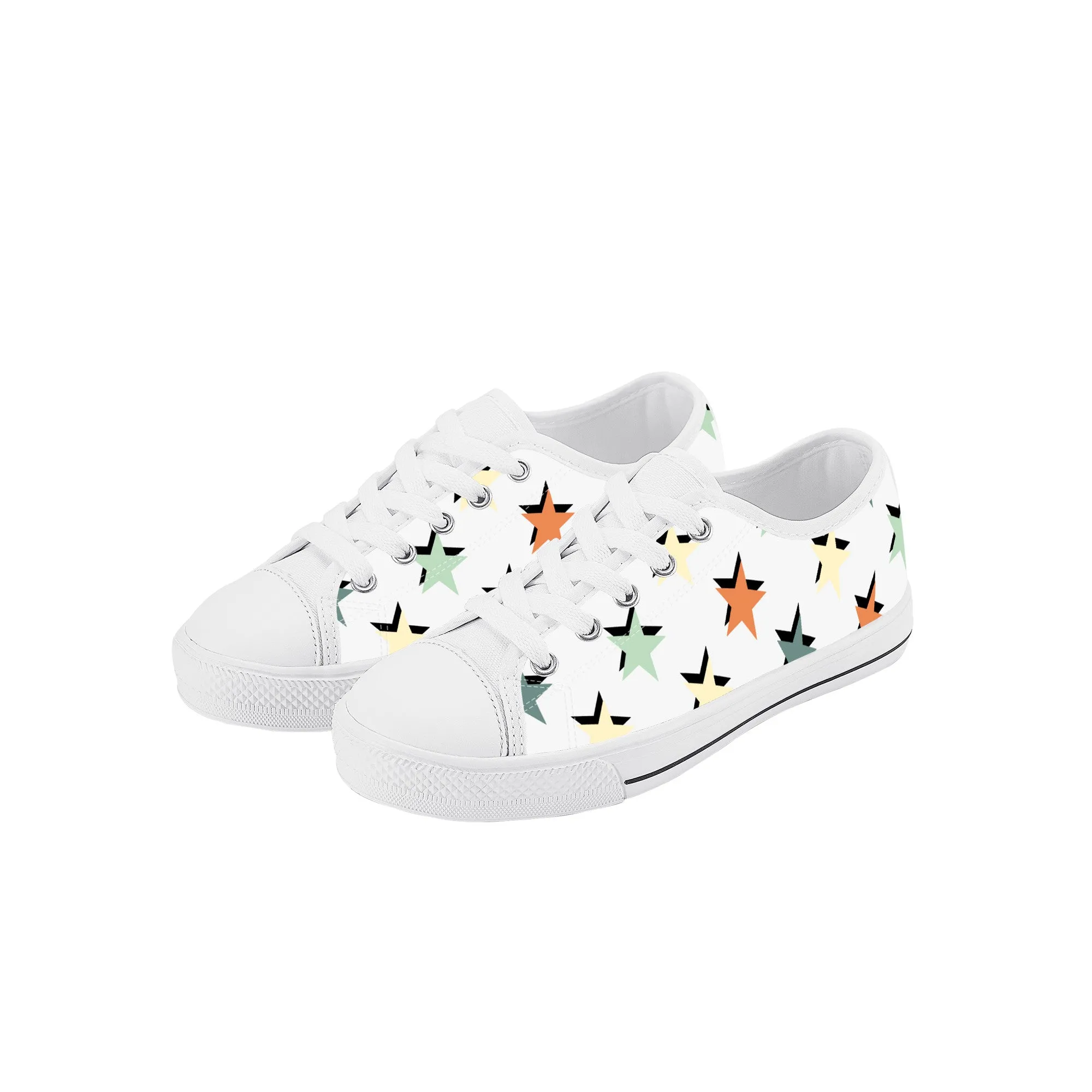 Kids Low Top Canvas Sneakers - Stars