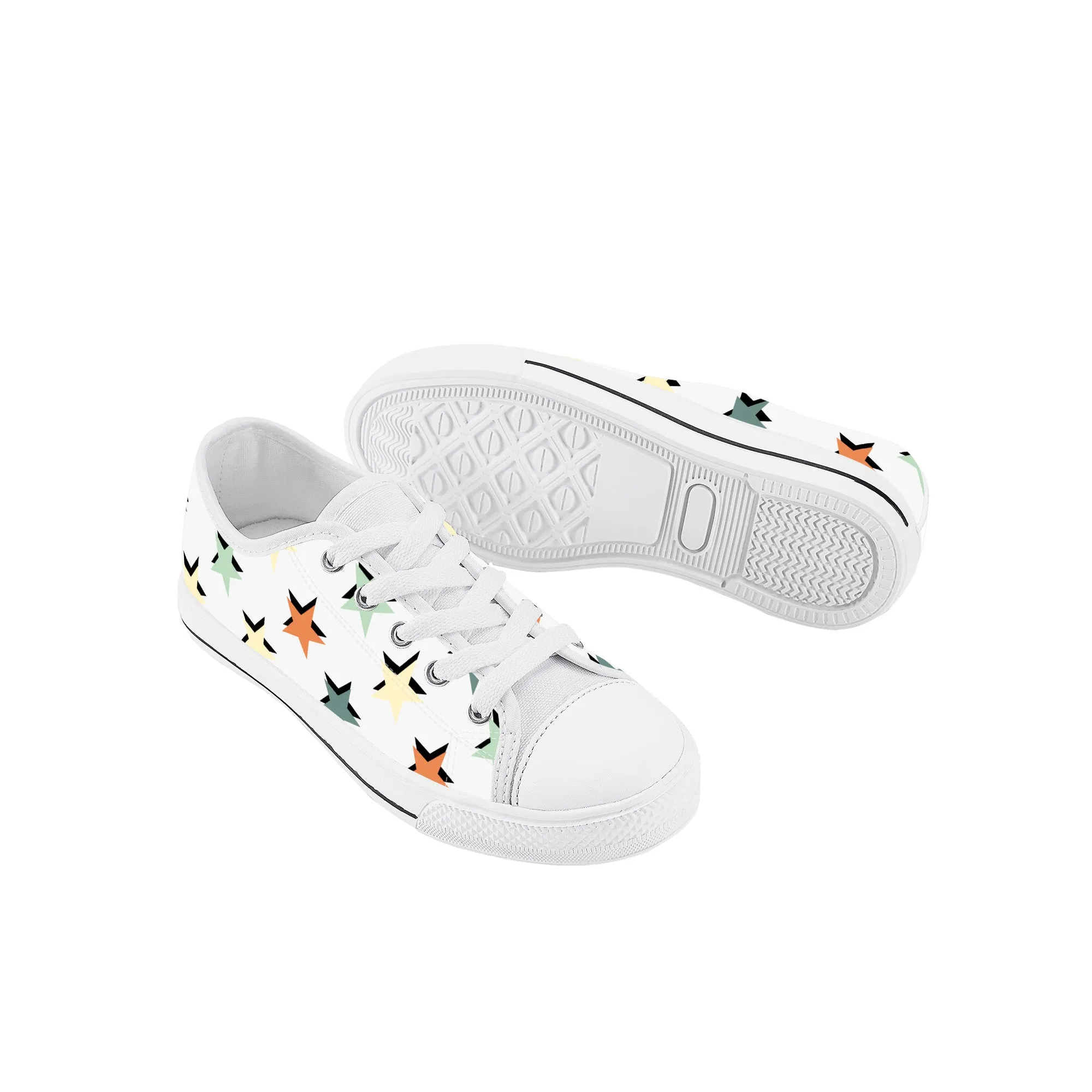 Kids Low Top Canvas Sneakers - Stars