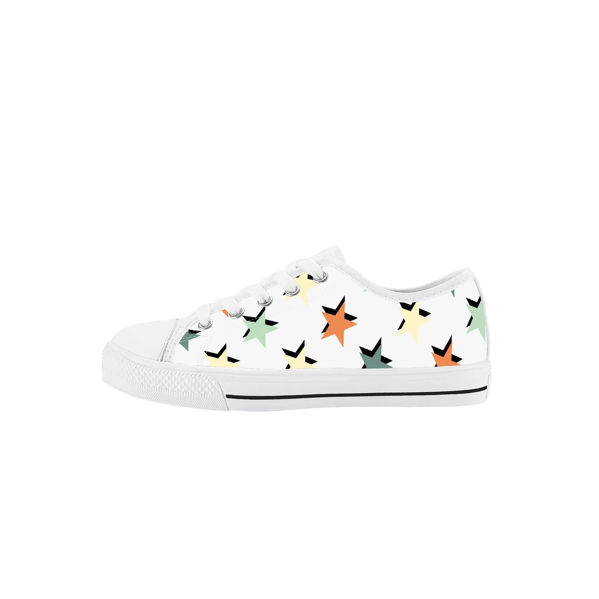 Kids Low Top Canvas Sneakers - Stars