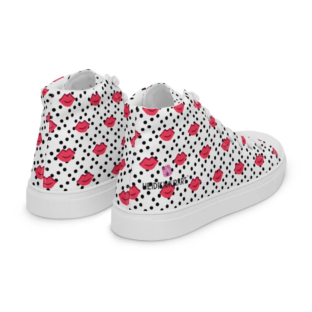 Kiss Print Men's High Tops, Valentine's Day Designer Men's High Top Canvas Sneaker Shoes (US Size: 5-13)