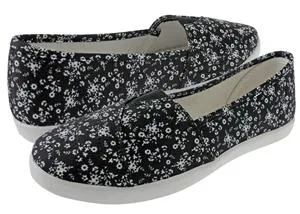 Ladies Printed Fabric Slip-On Sneaker