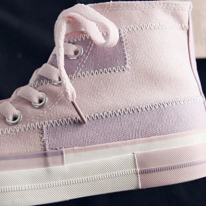 Lavender Harajuku High Top Cut Canvas Shoe