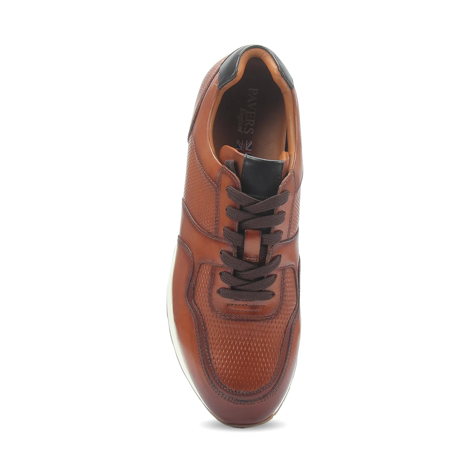 Leather textured lace-up shoes for men