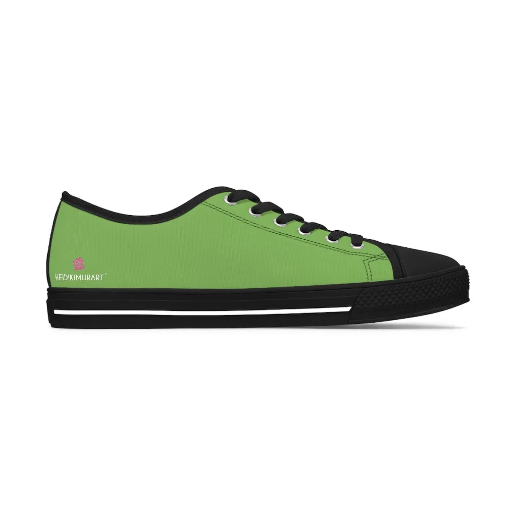 Light Green Best Ladies' Sneakers, Solid Color Women's Low Top Sneakers (US Size: 5.5-12)