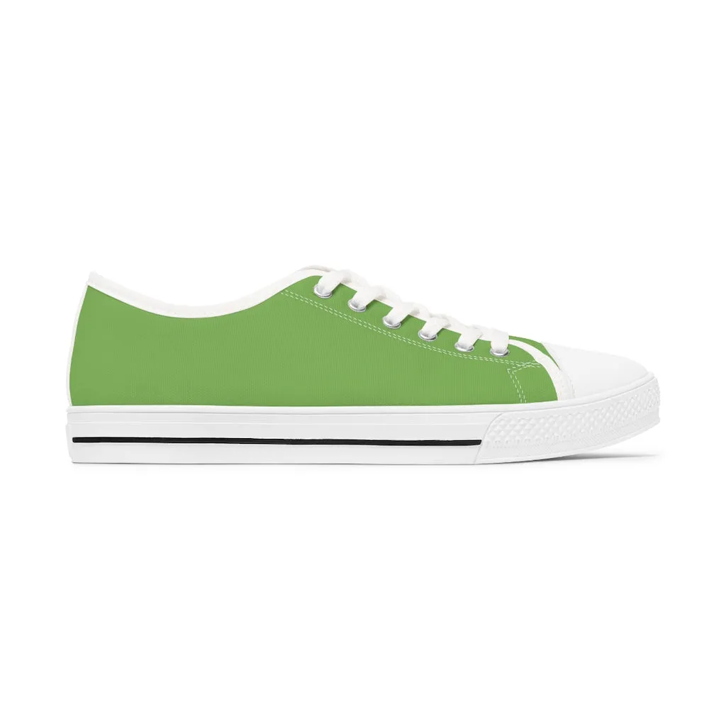 Light Green Best Ladies' Sneakers, Solid Color Women's Low Top Sneakers (US Size: 5.5-12)