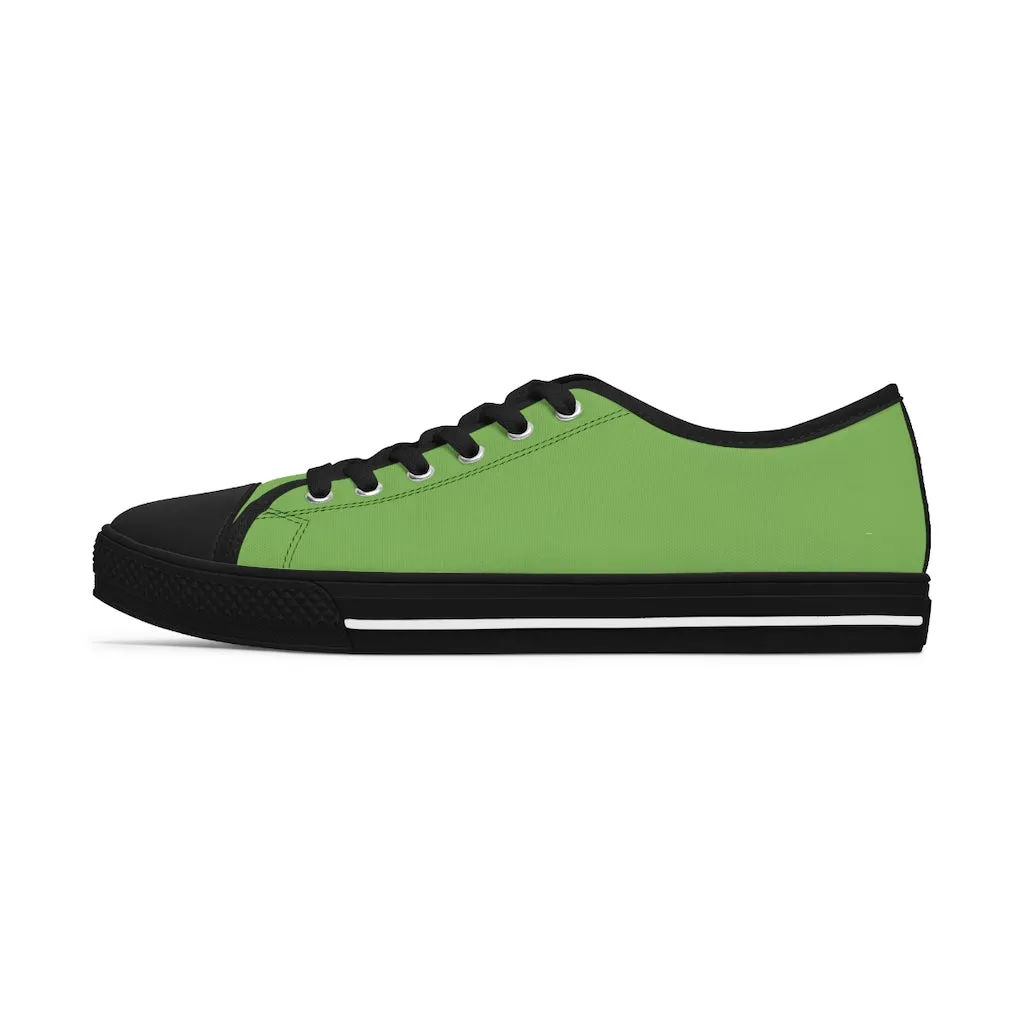 Light Green Best Ladies' Sneakers, Solid Color Women's Low Top Sneakers (US Size: 5.5-12)