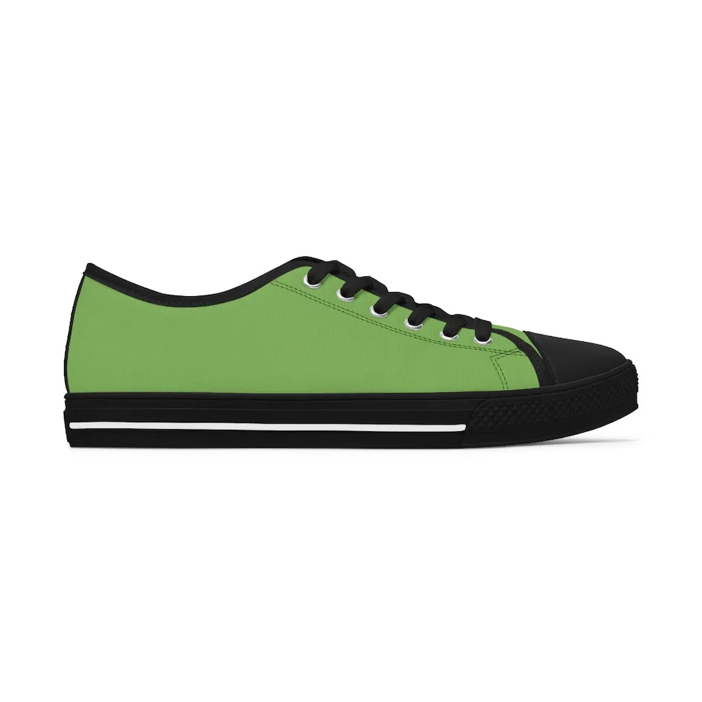 Light Green Best Ladies' Sneakers, Solid Color Women's Low Top Sneakers (US Size: 5.5-12)