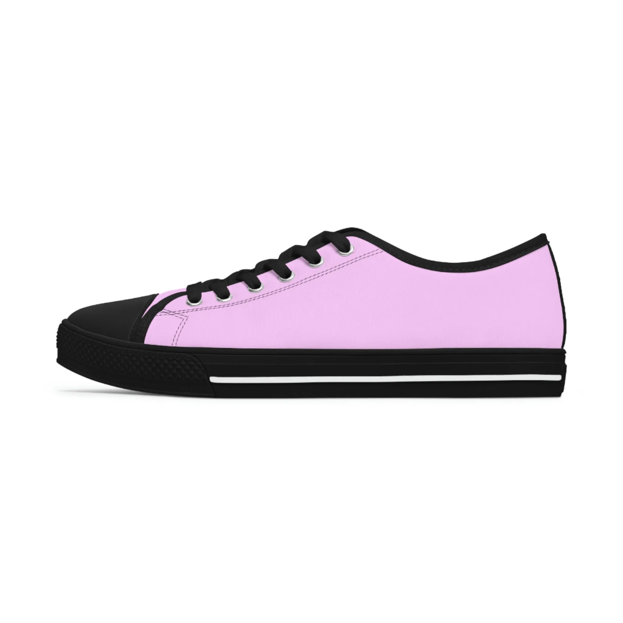 Light Pink Color Ladies' Sneakers, Pink Solid Color Best Designer Women's Low Top Sneakers  (US Size: 5.5-12)