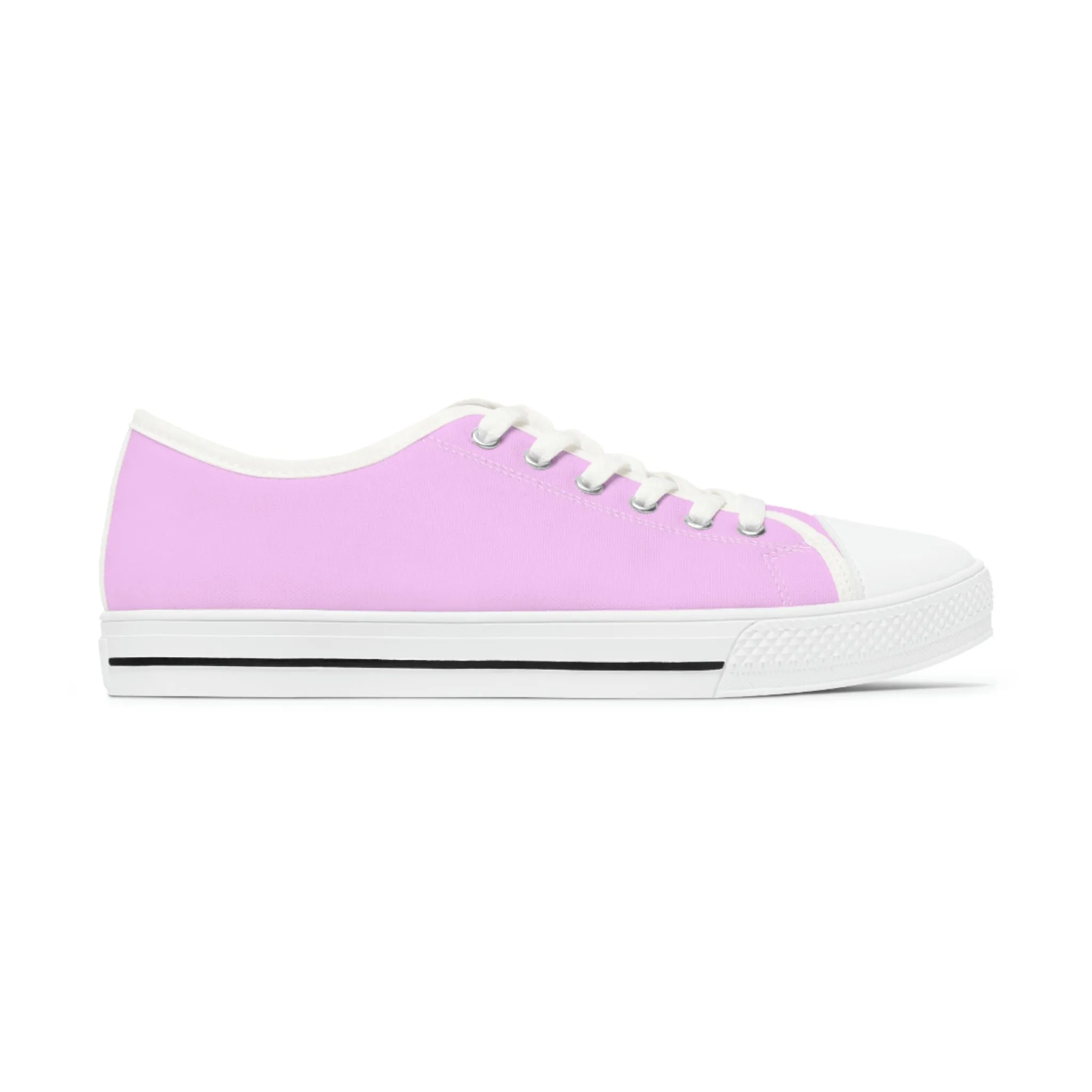 Light Pink Color Ladies' Sneakers, Pink Solid Color Best Designer Women's Low Top Sneakers  (US Size: 5.5-12)