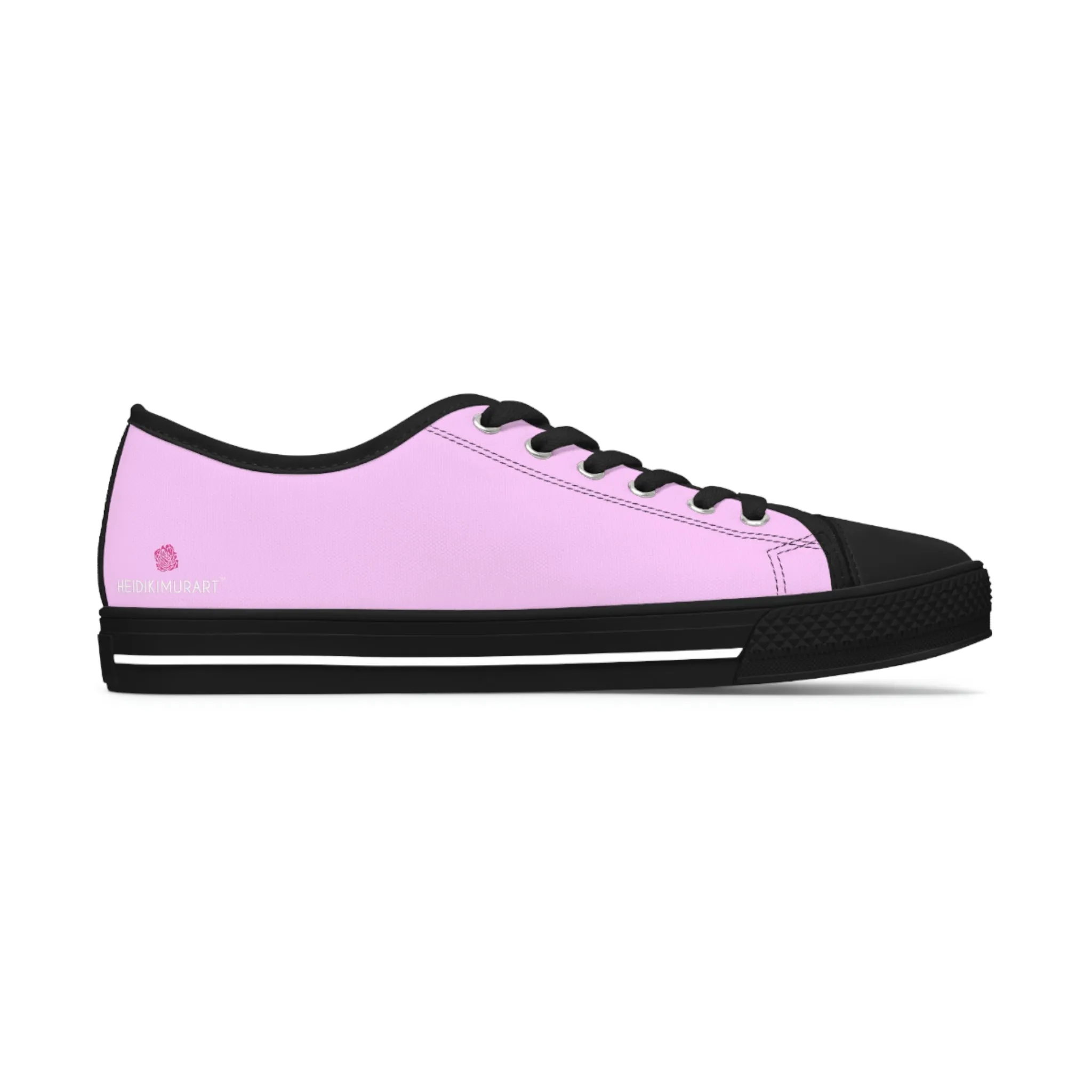 Light Pink Color Ladies' Sneakers, Pink Solid Color Best Designer Women's Low Top Sneakers  (US Size: 5.5-12)