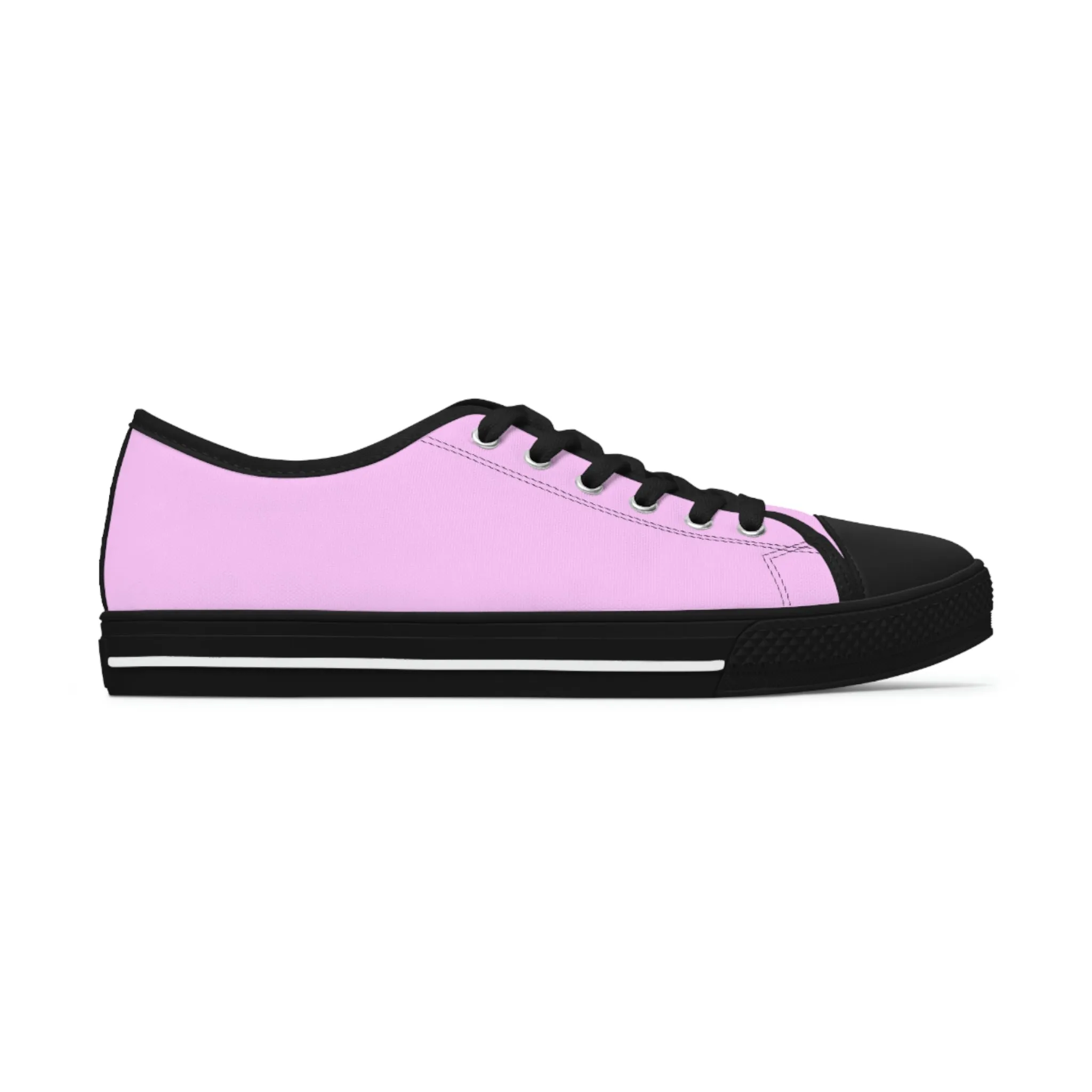 Light Pink Color Ladies' Sneakers, Pink Solid Color Best Designer Women's Low Top Sneakers  (US Size: 5.5-12)