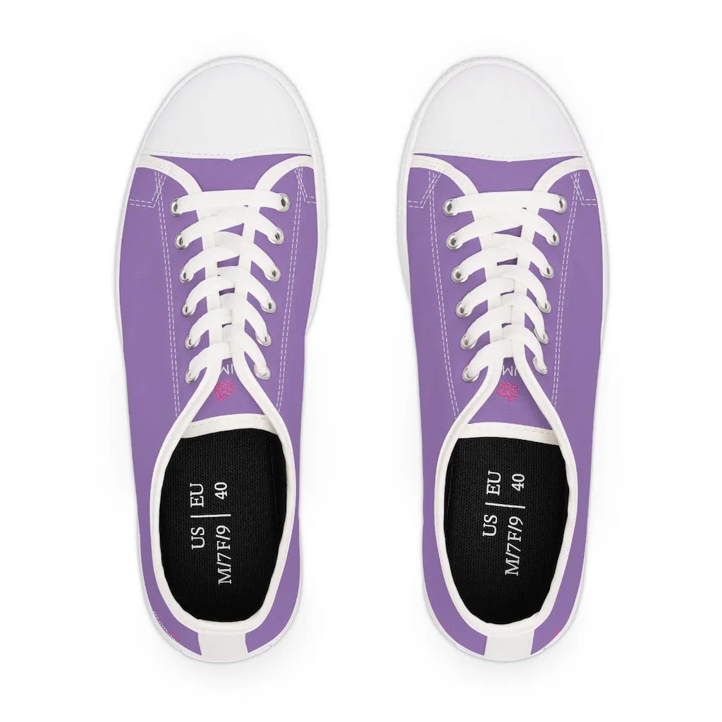 Light Purple Best Ladies' Sneakers, Solid Color Women's Low Top Sneakers (US Size: 5.5-12)