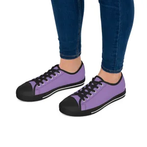 Light Purple Best Ladies' Sneakers, Solid Color Women's Low Top Sneakers (US Size: 5.5-12)