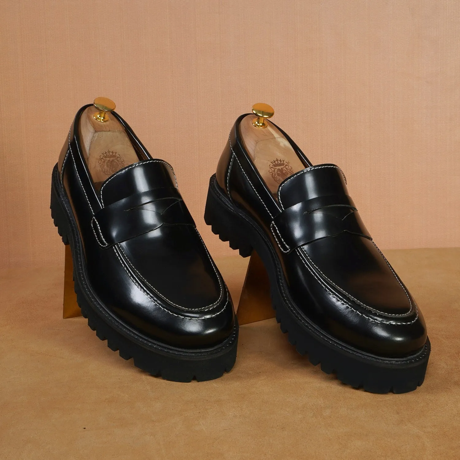 Light Weight Black Chunky Loafer